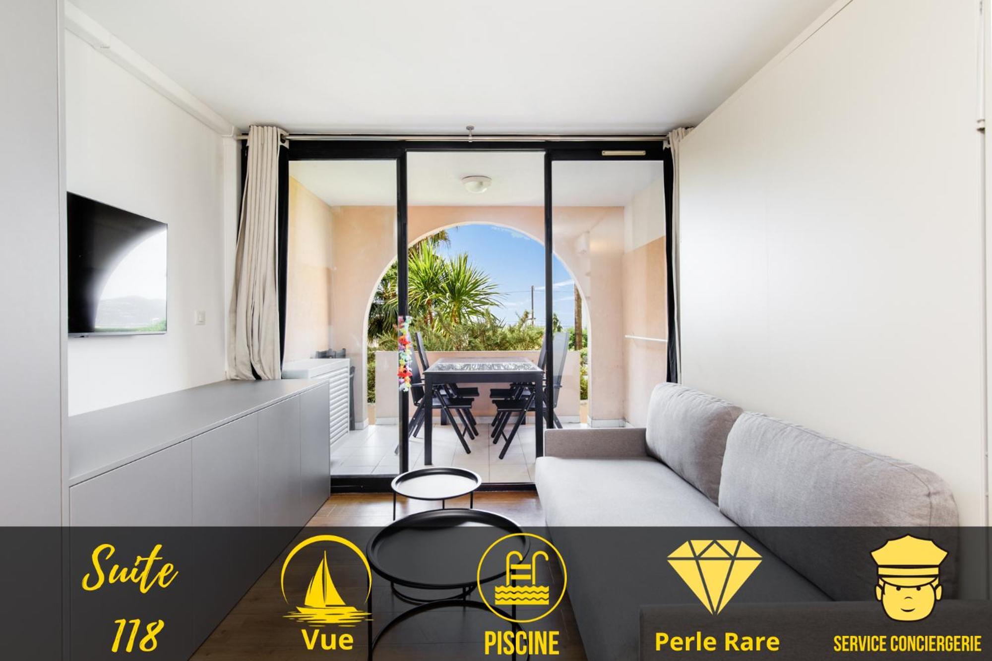 Suite 118 - Piscine - 50 Metres Plage - Terrasse - Clim - Wifi Cannes Kültér fotó